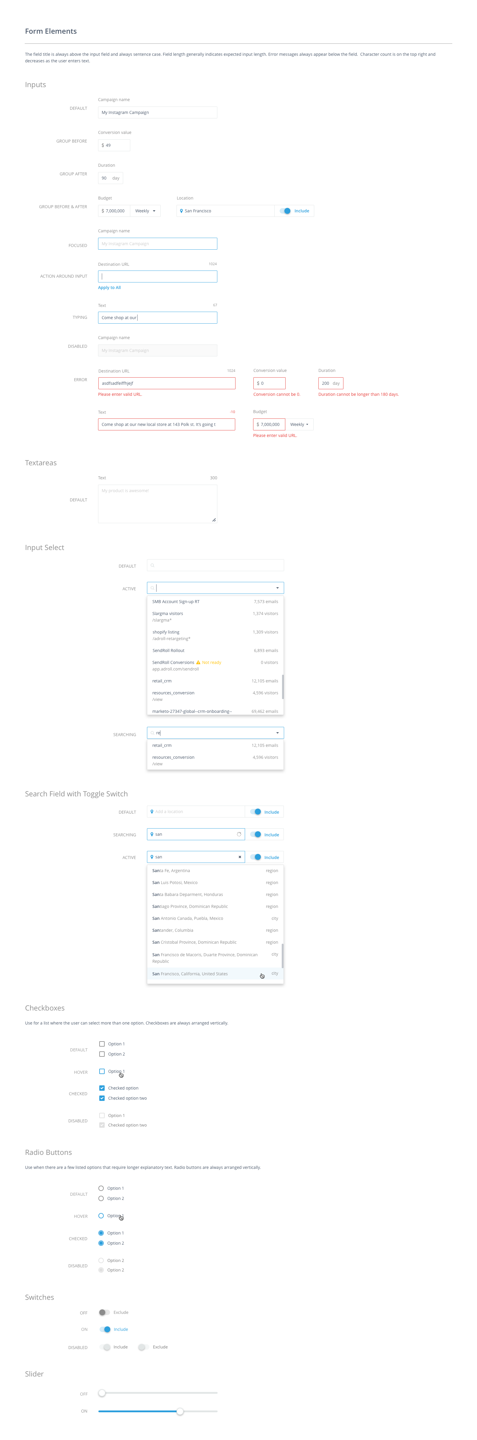 AdRoll UI Framework Components