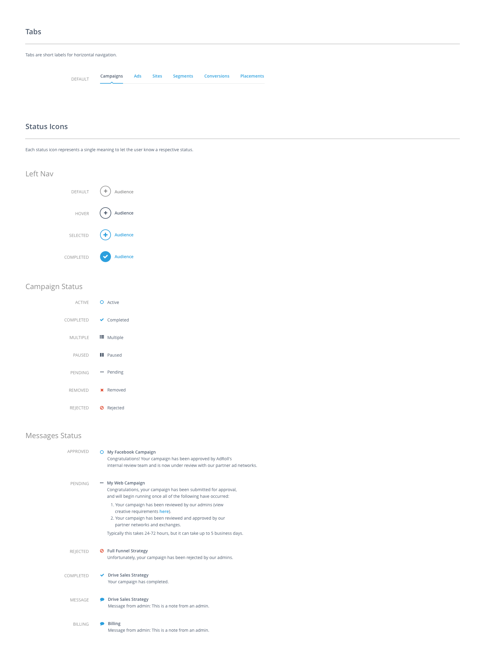 AdRoll UI Framework Components