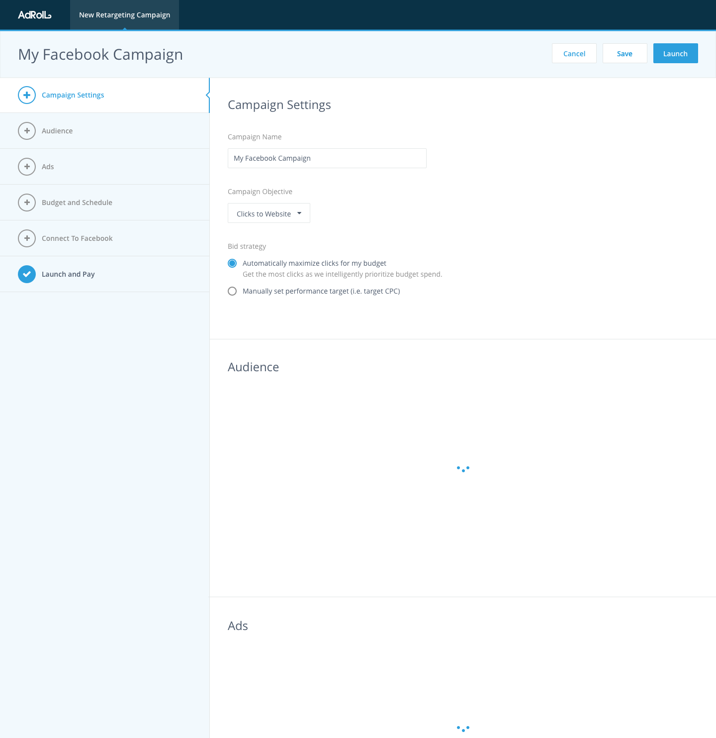 AdRoll Campaign Creation