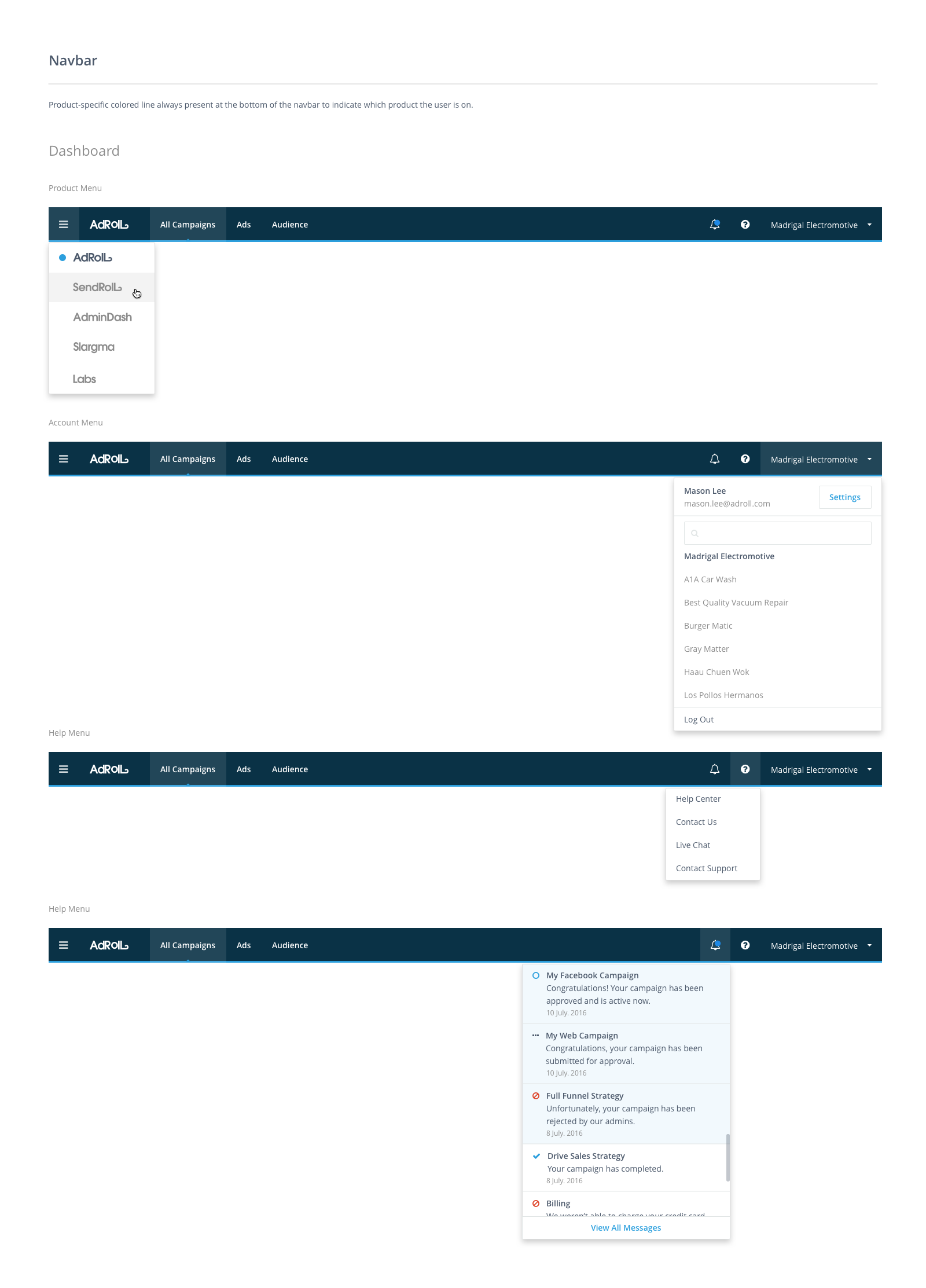 AdRoll UI Framework Patterns