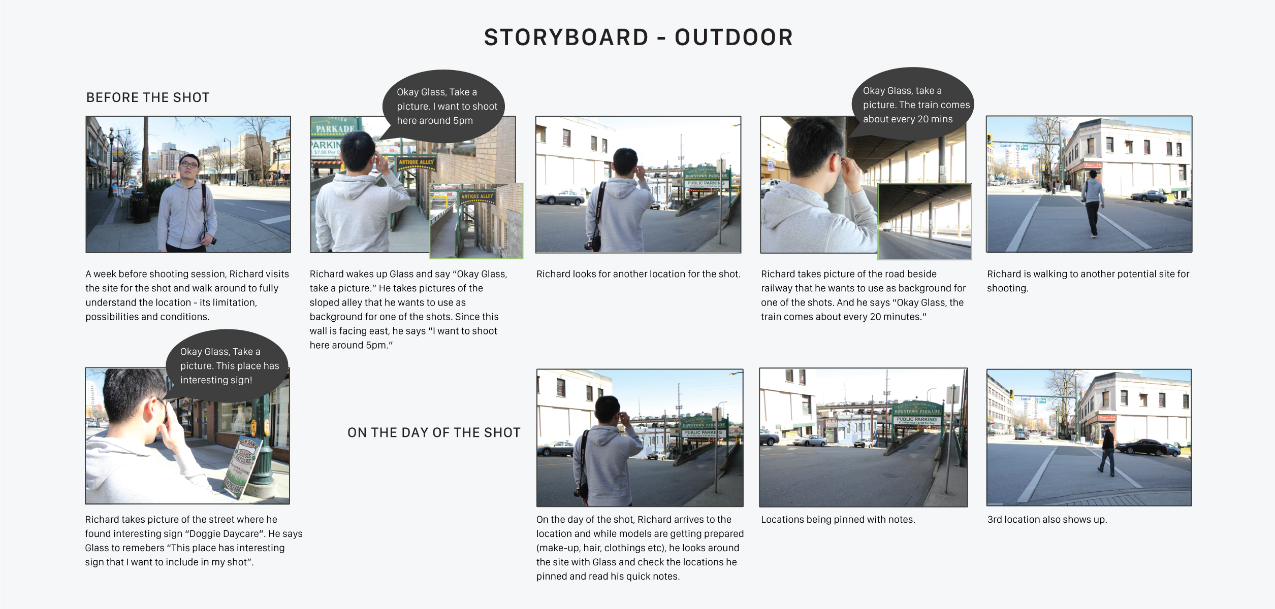 Glass application indoor storyboard